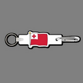 4mm Clip & Key Ring W/ Full Color Flag of Tonga Key Tag